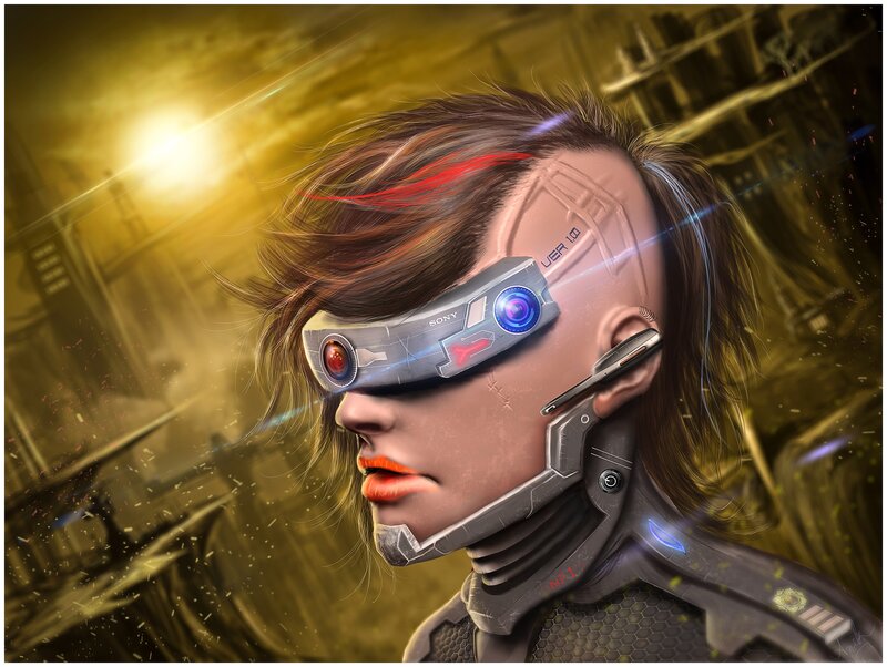 Cyborg Woman with Goggles