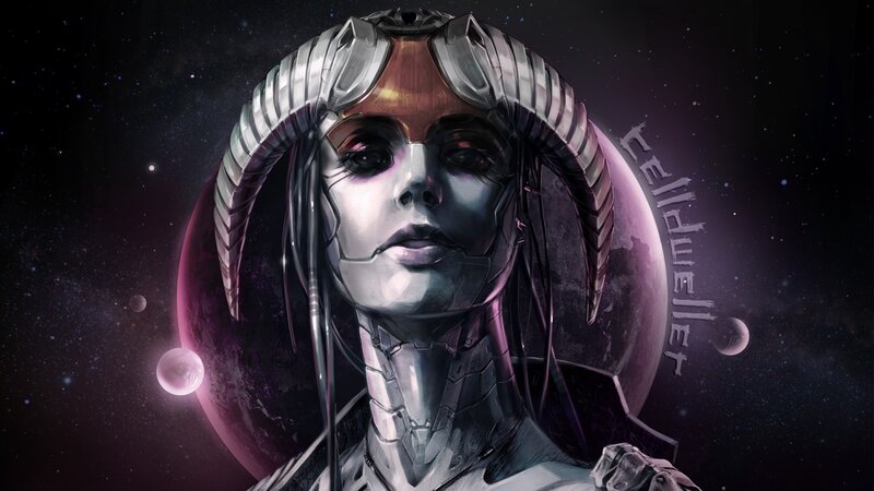 Cyborg Woman with Horns