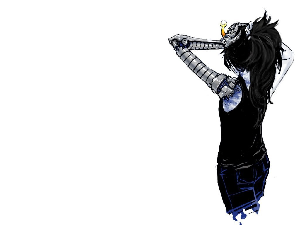cyborg woman with mechanical arm