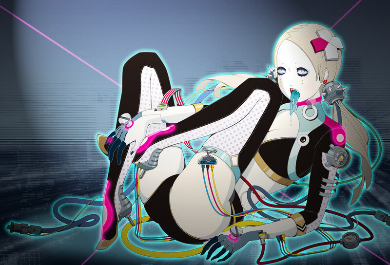 Cyborg Woman with Wires — Blue, Dramatic