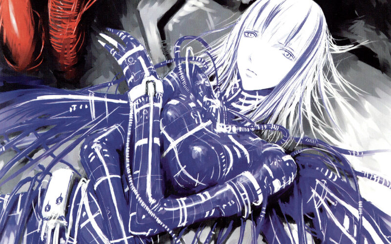 Cyborg Woman with Wires — Blue