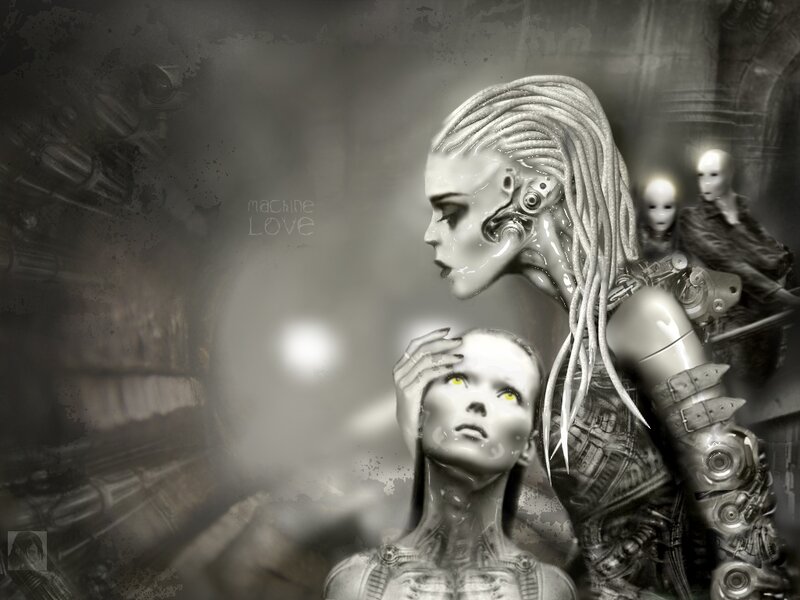 Cyborg Women in Dark Setting