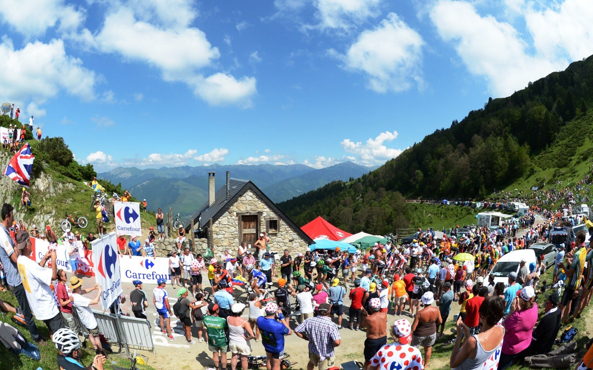 Cycling race at mountain summit