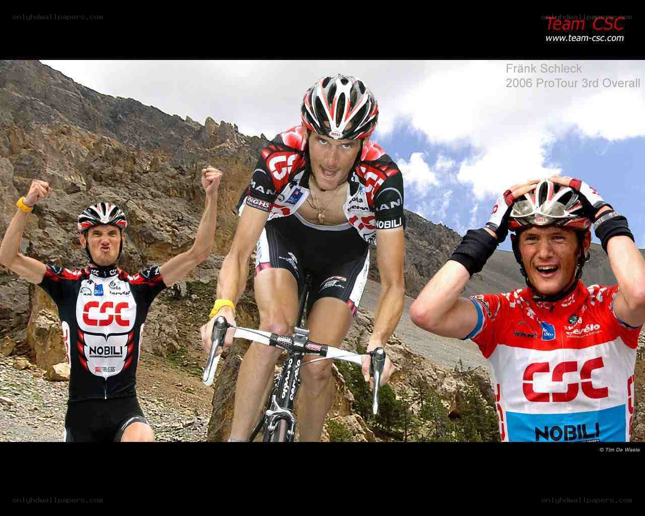 Cycling team celebration