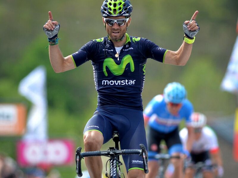 Cyclist Celebrating Victory — Blue