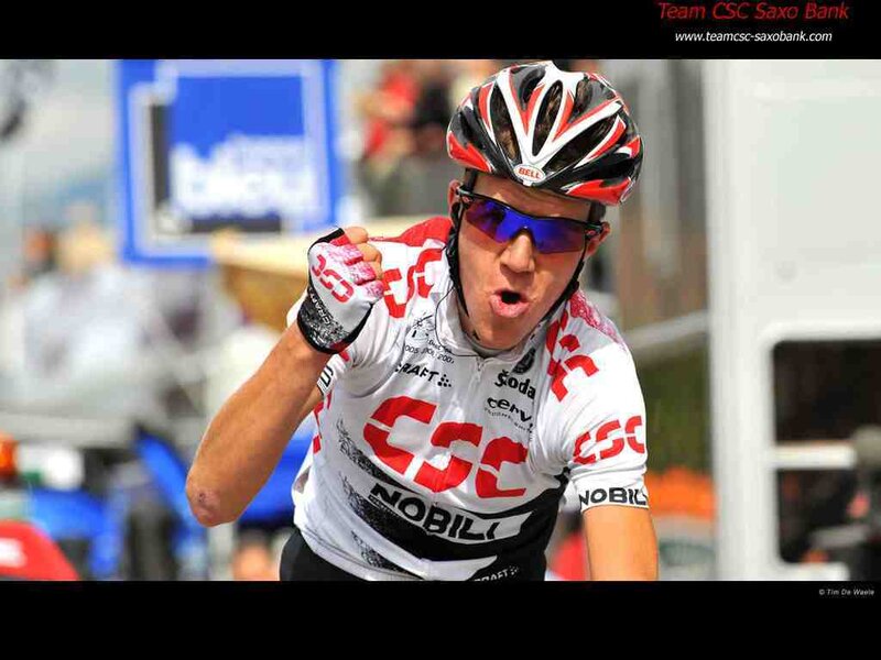 Cyclist Celebrating — White