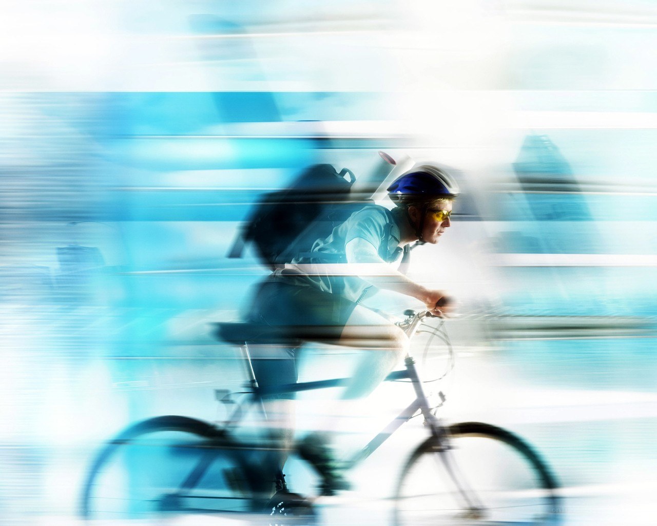 cyclist in motion