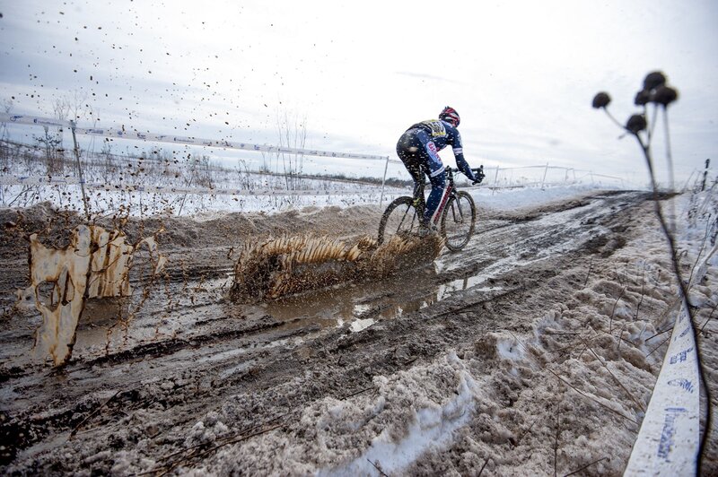 Cyclist in Mud