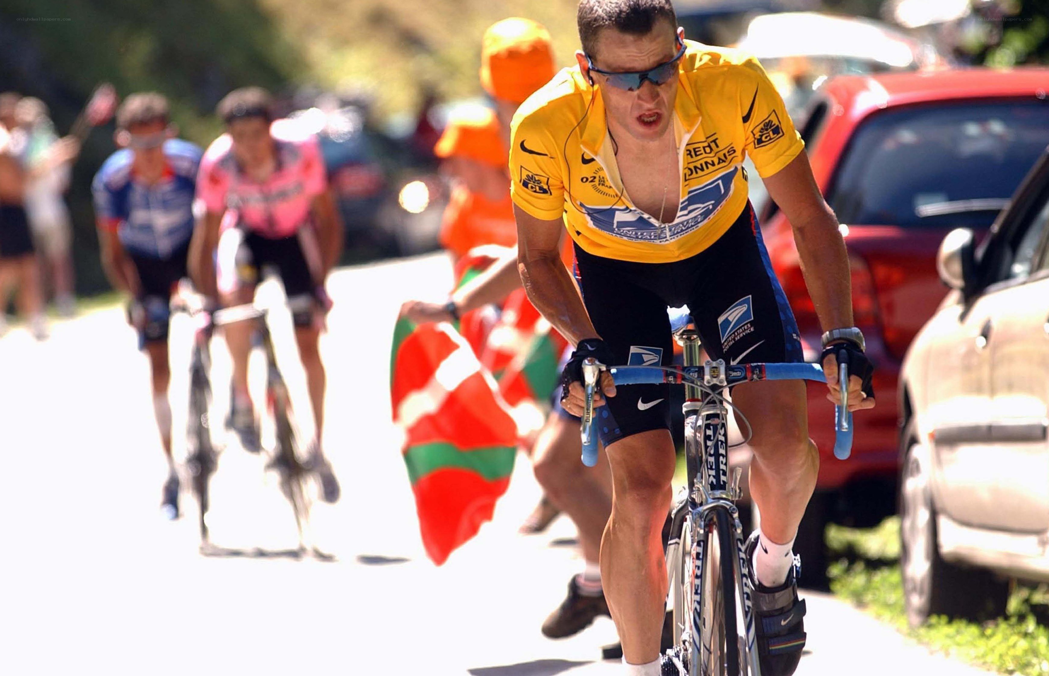 Cyclist in yellow jersey