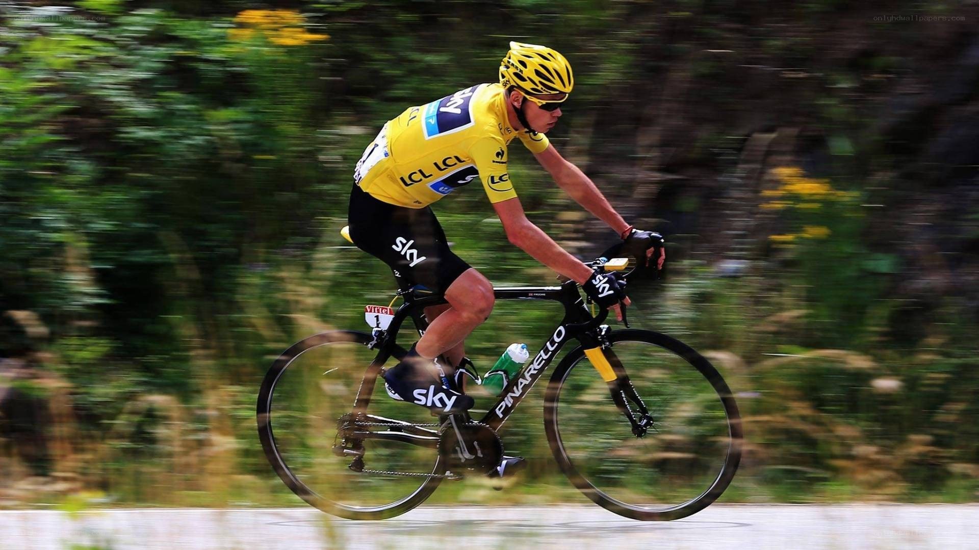 cyclist in yellow jersey