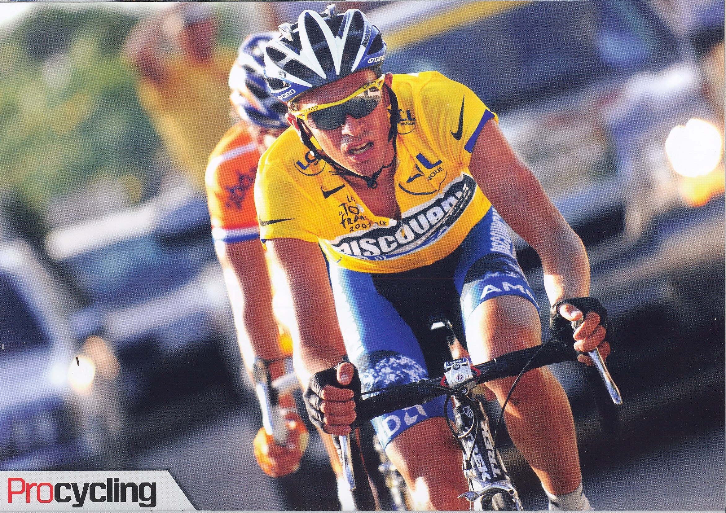 Cyclist in yellow jersey