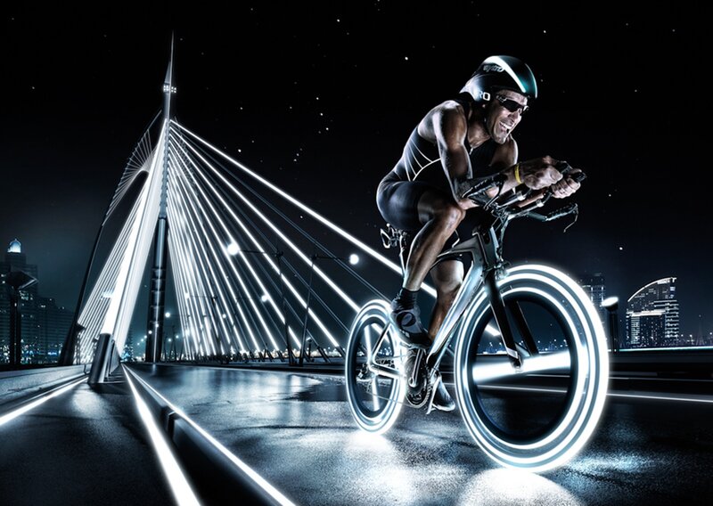 Cyclist on a Bridge — Black