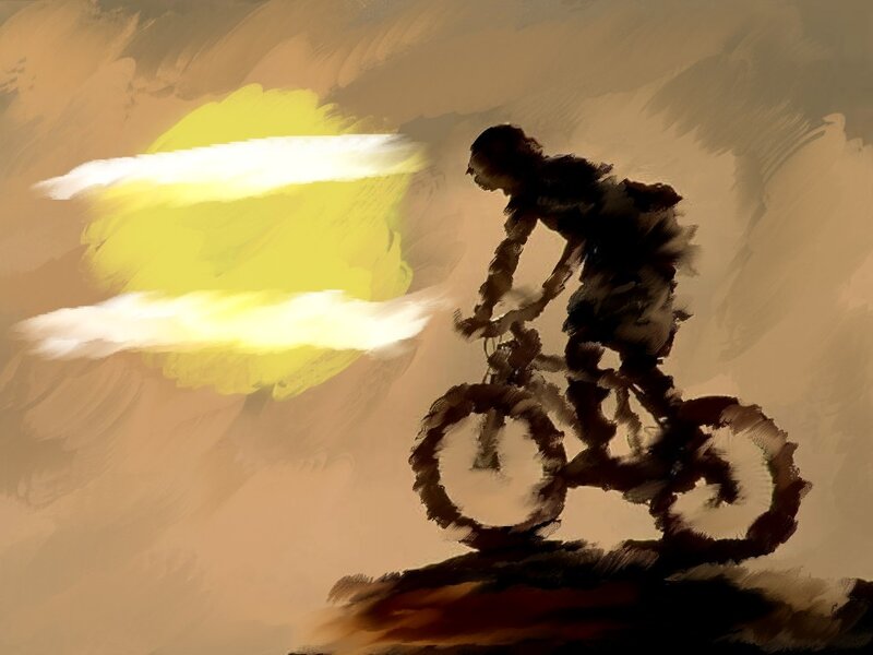 Cyclist on a Hill