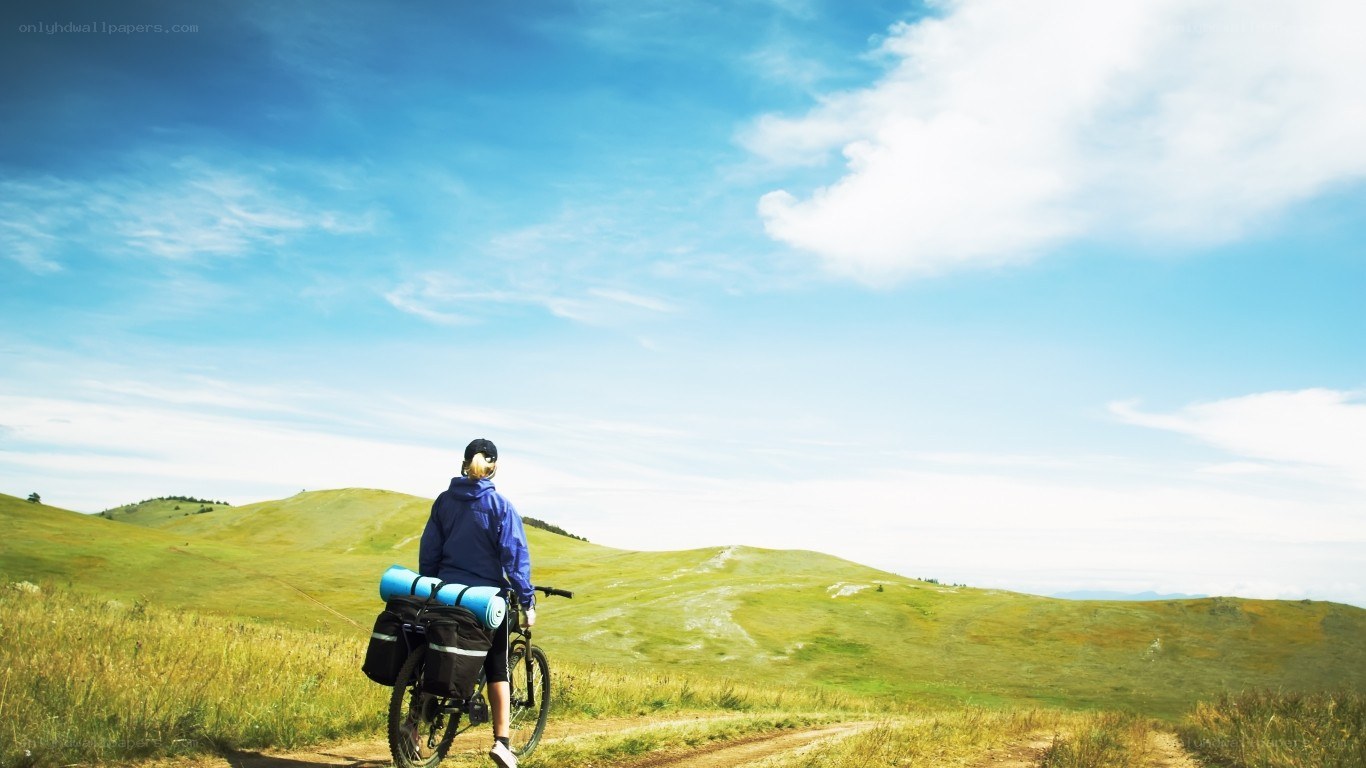 Cyclist on a scenic trail