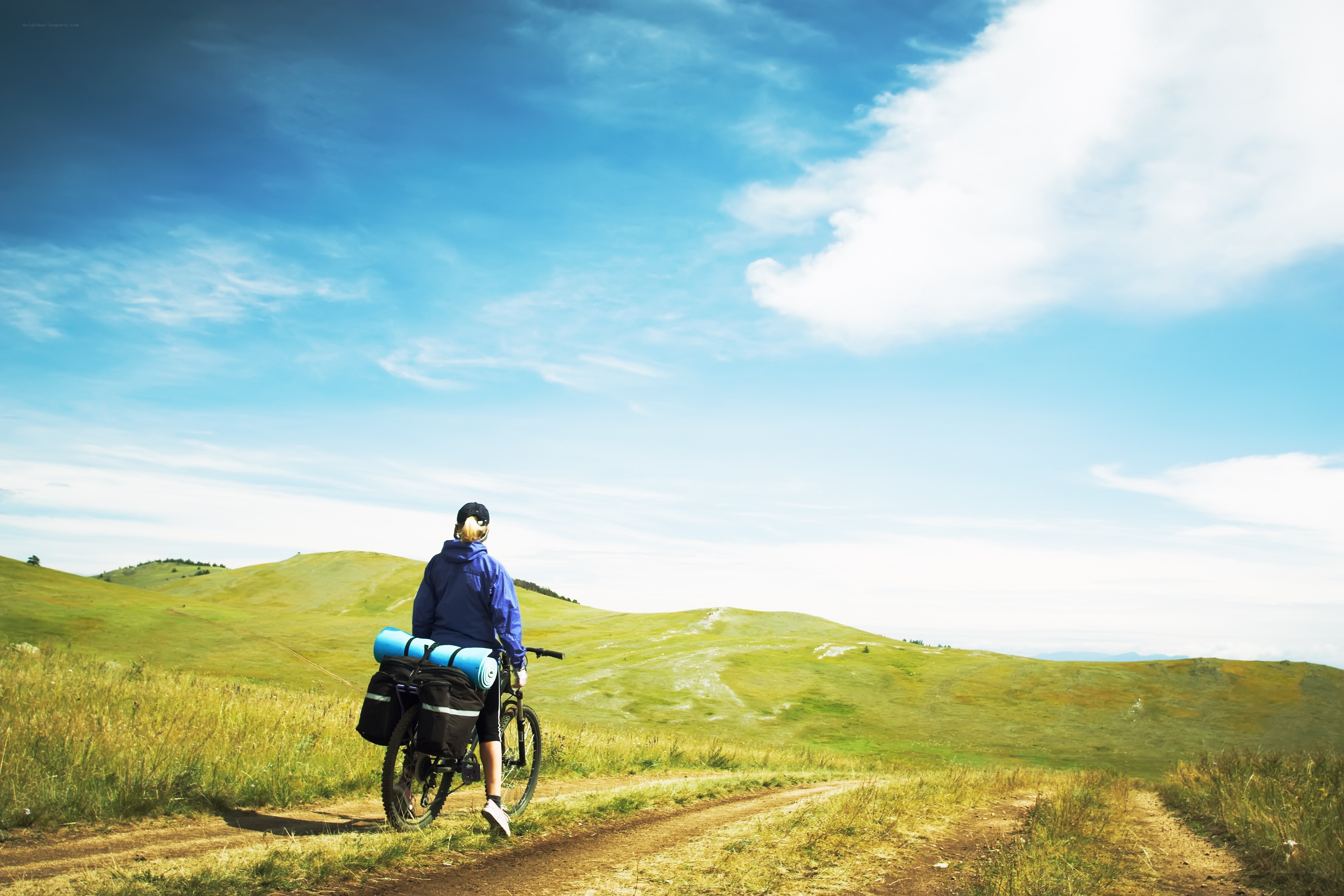 Cyclist on a scenic trail