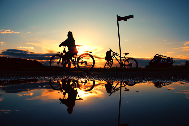 Cyclist on Bicycle