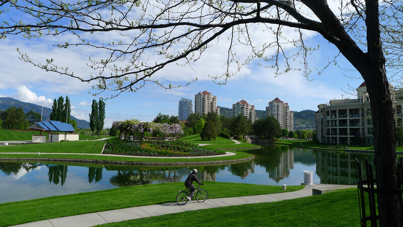 Cyclist on Park Path