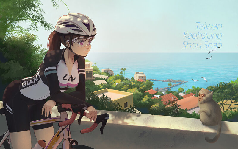 Cyclist with Monkey