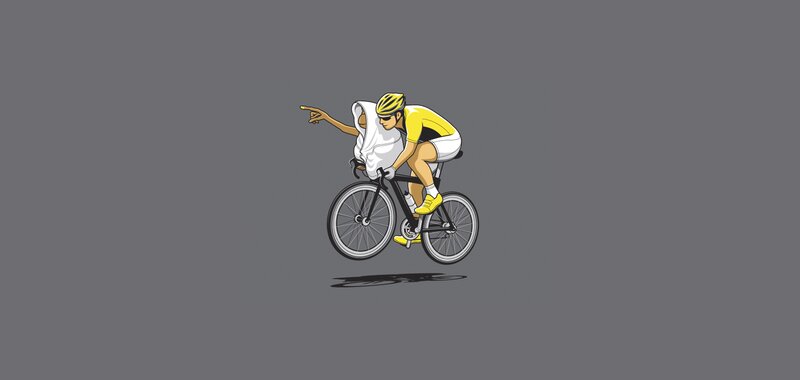 Cyclist with Passenger — Gray, Neutral