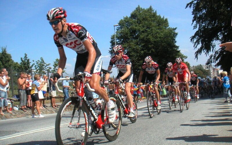 Cyclists in a race