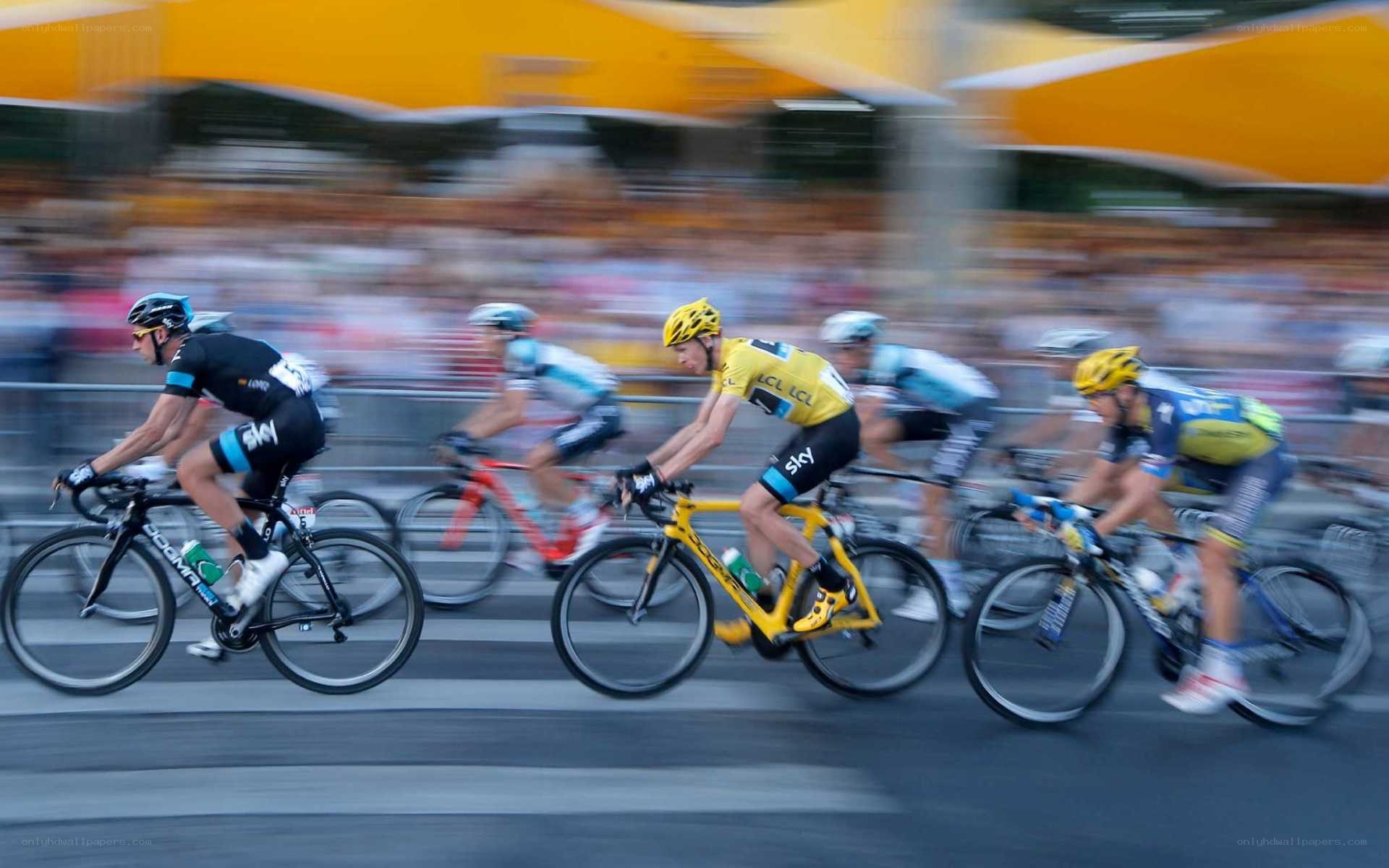 Cyclists in a race