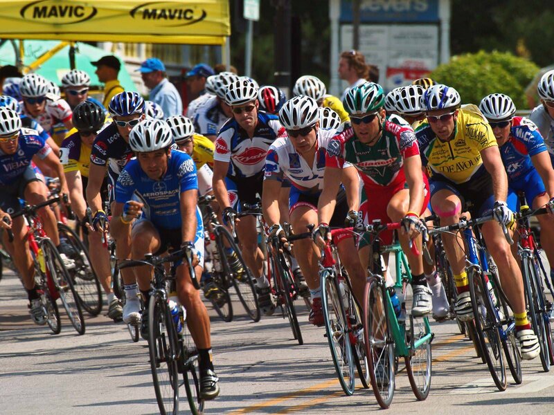 Cyclists in a Race — Blue