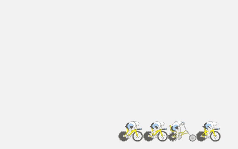 cyclists in a row