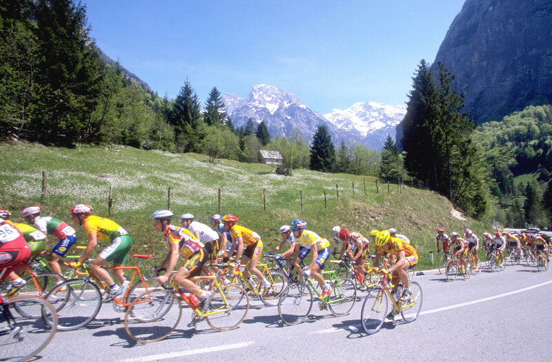 Cyclists in mountain race