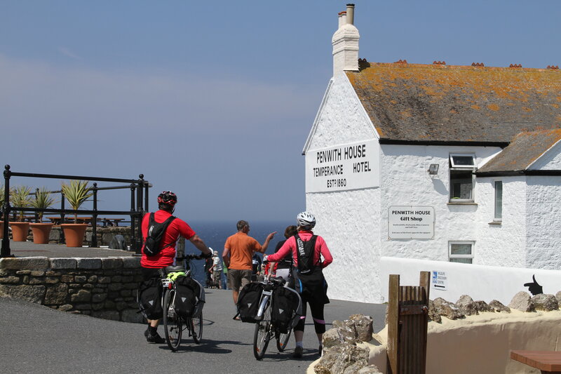 Cyclists Near Hotel