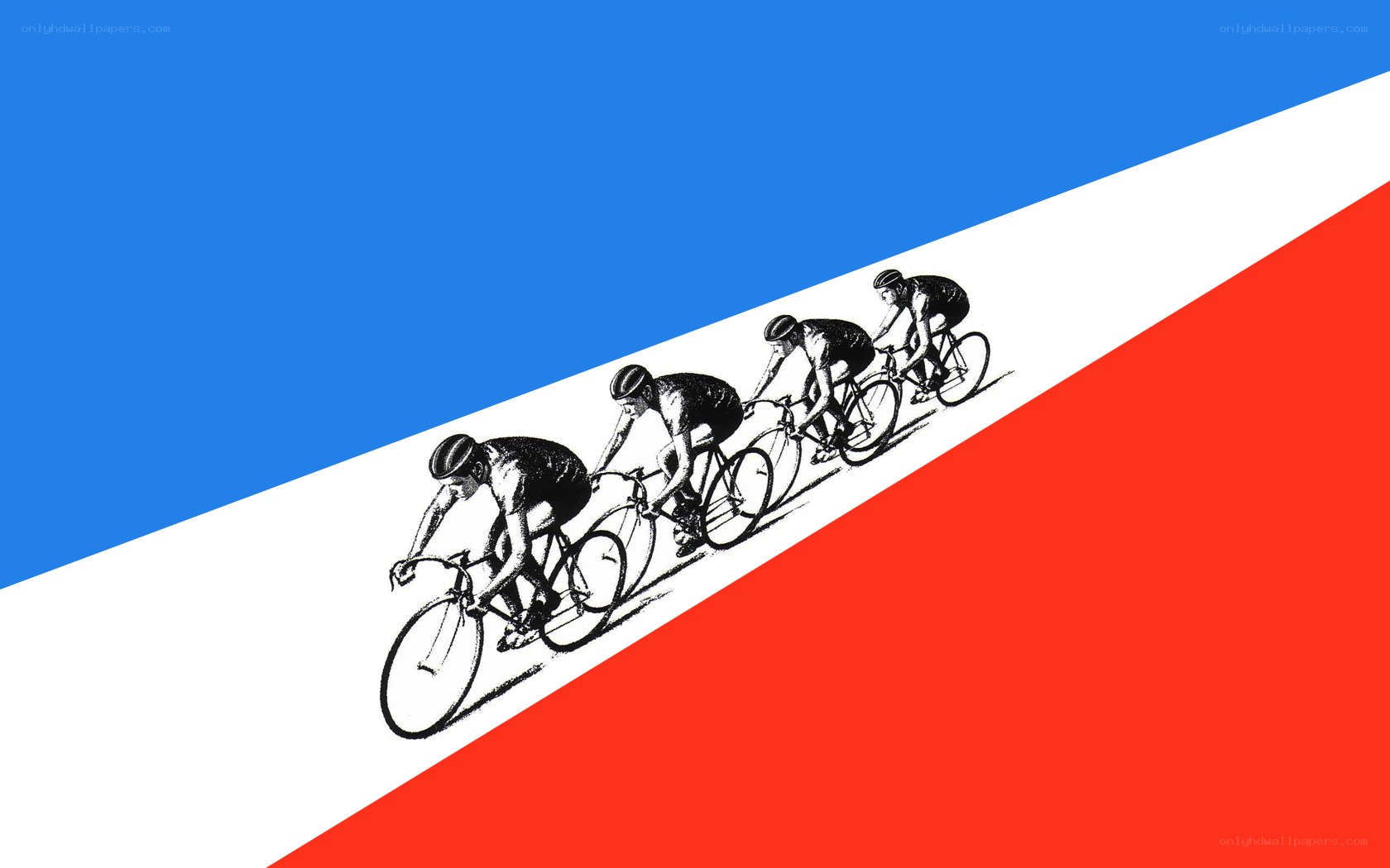 cyclists on a colorful background