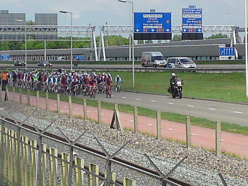 Cyclists on a highway