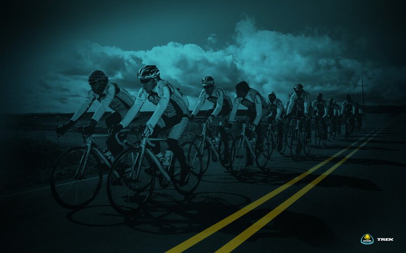 Cyclists on a Road — Blue