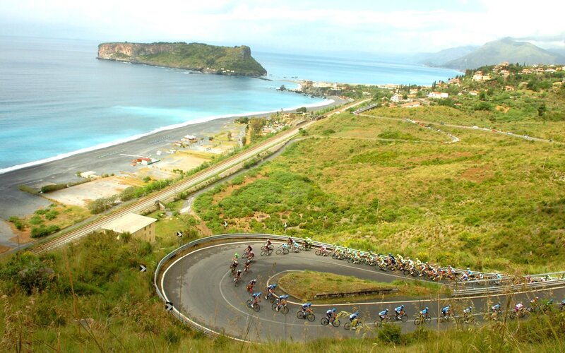 Cyclists on Coastal Road — Green