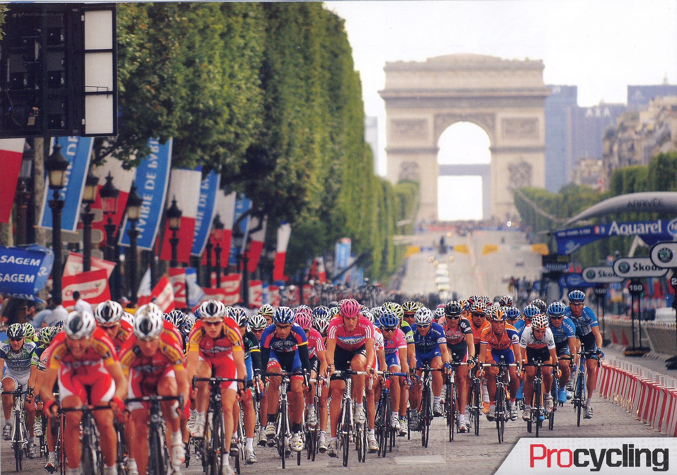 Cyclists racing in Paris