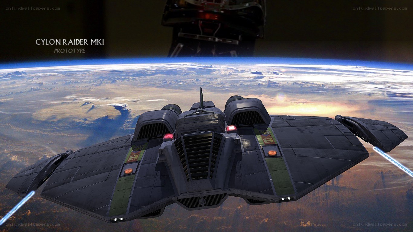 Cylon Raider MkI in orbit