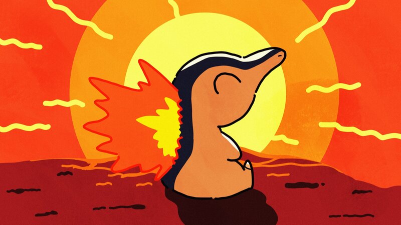 Cyndaquil in Desert