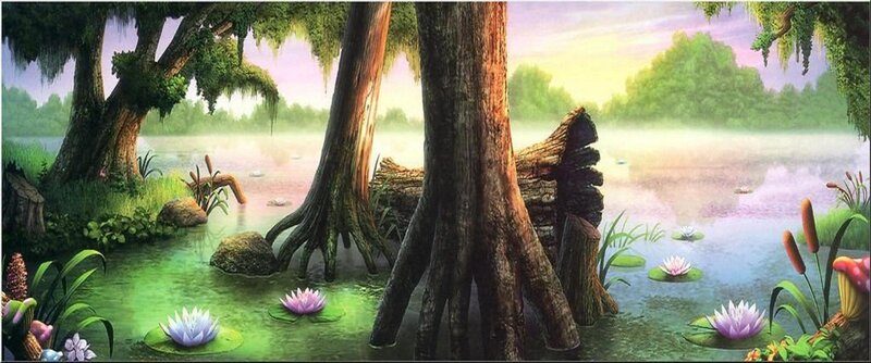 Cypress Swamp with Lily Pads