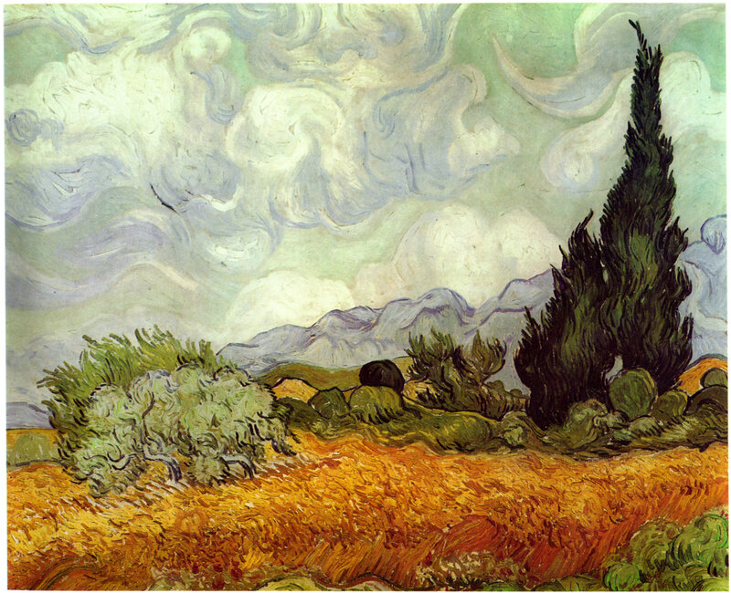 Cypresses in a Wheat Field