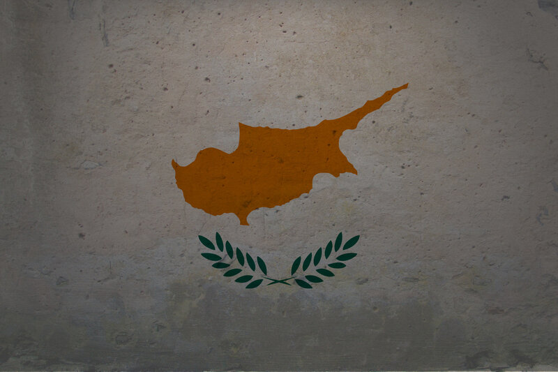 Cyprus map on concrete wall