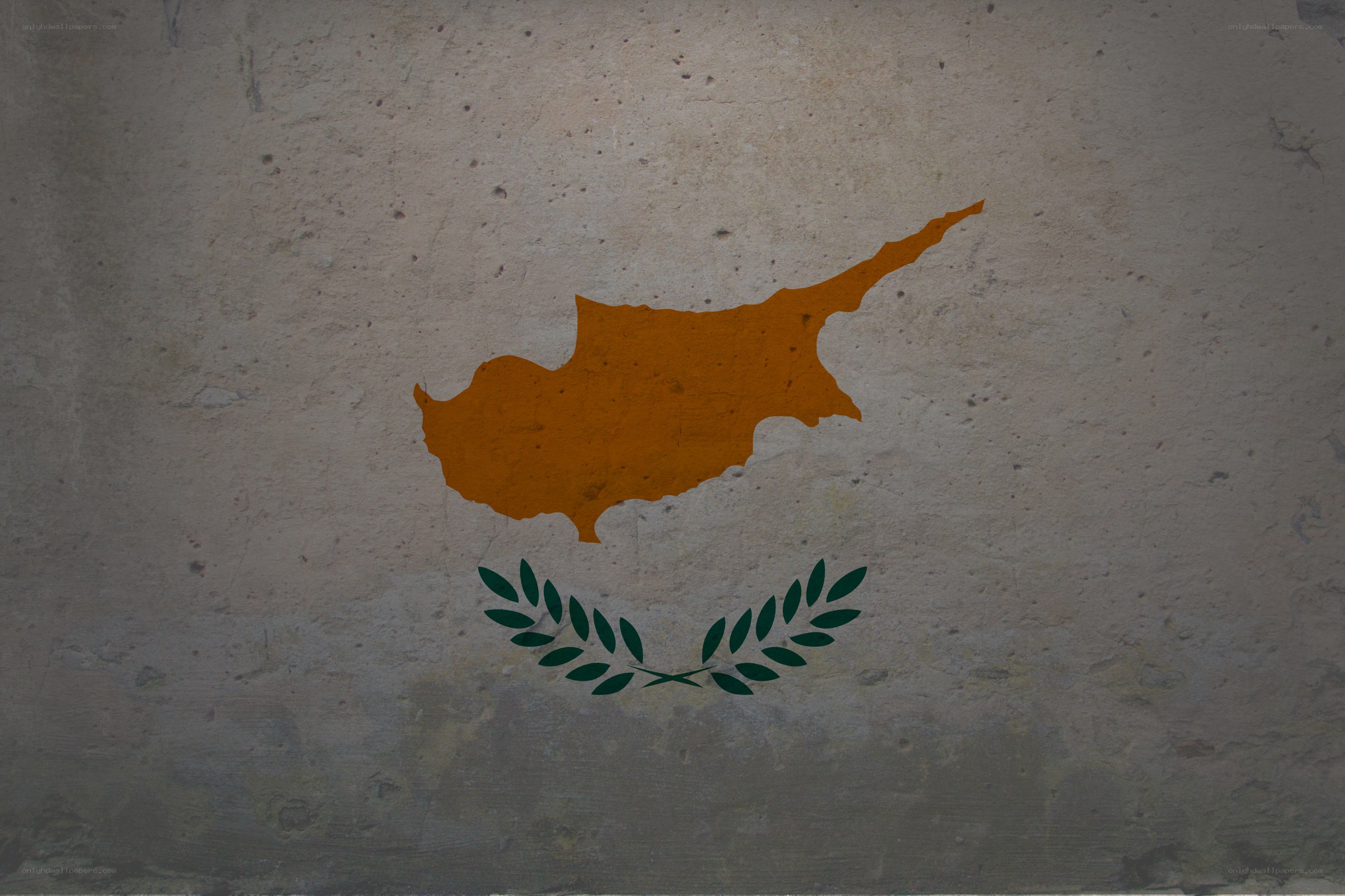 Cyprus map on concrete wall