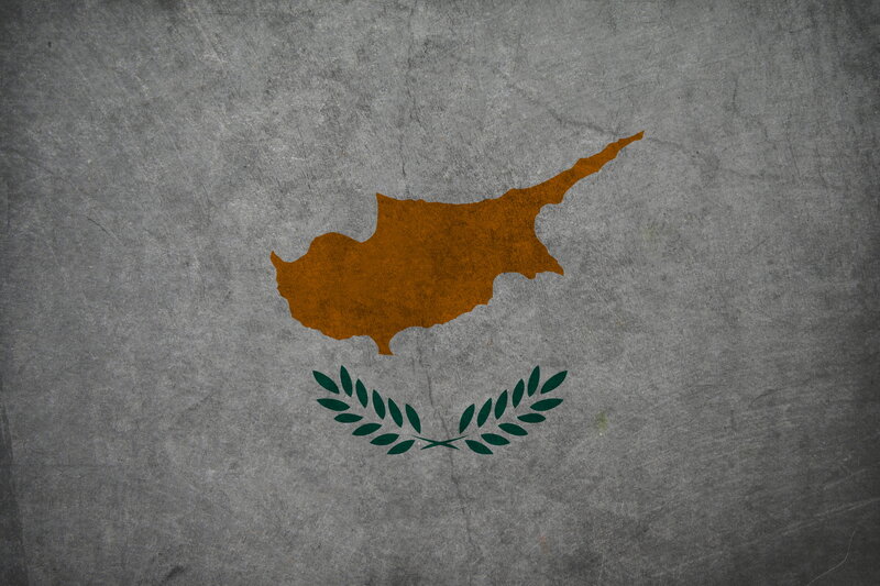 Cyprus map with laurel wreath