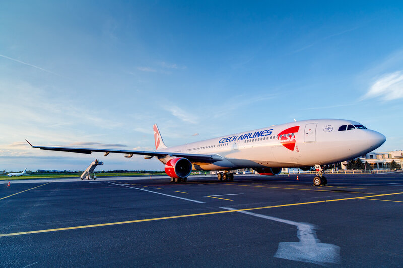 Czech Airlines aircraft on tarmac