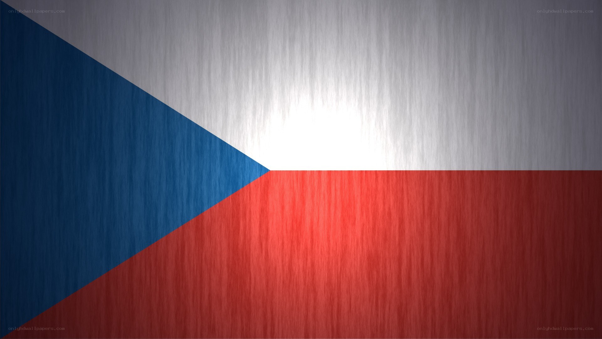 Czech flag with brushed metal texture