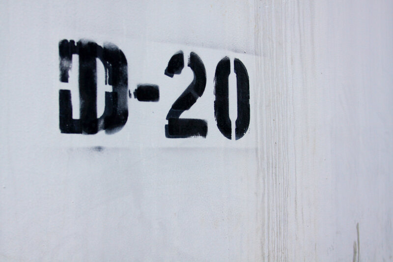 D-20 painted on a wall