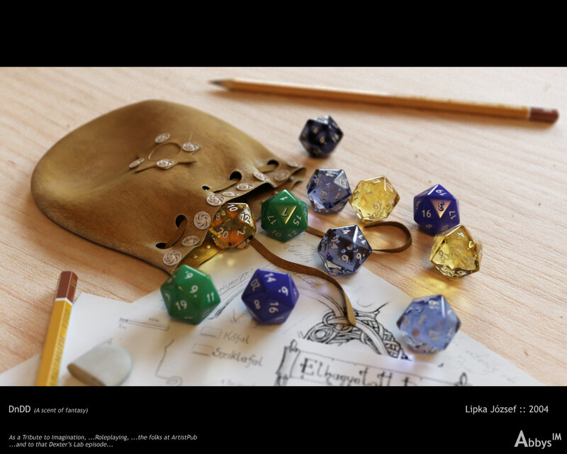D&D dice and notes