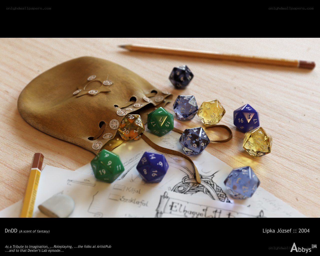 D&D dice and notes
