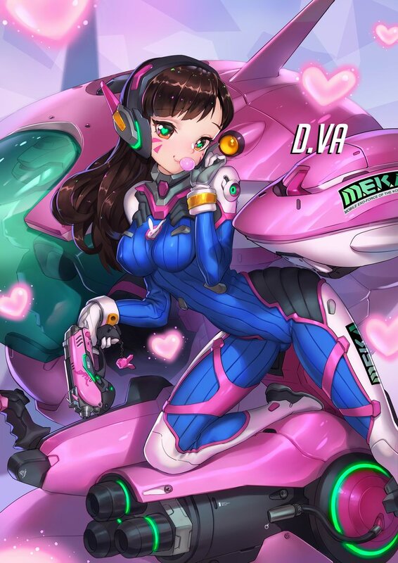 D.va Character in Pink Suit