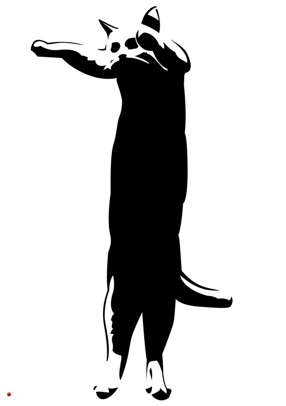 dabbing cat silhouette