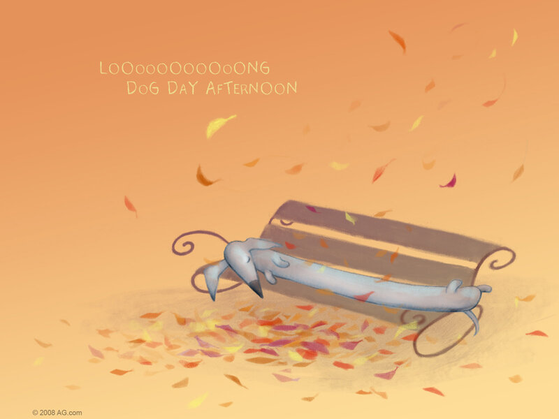 Dachshund on Bench