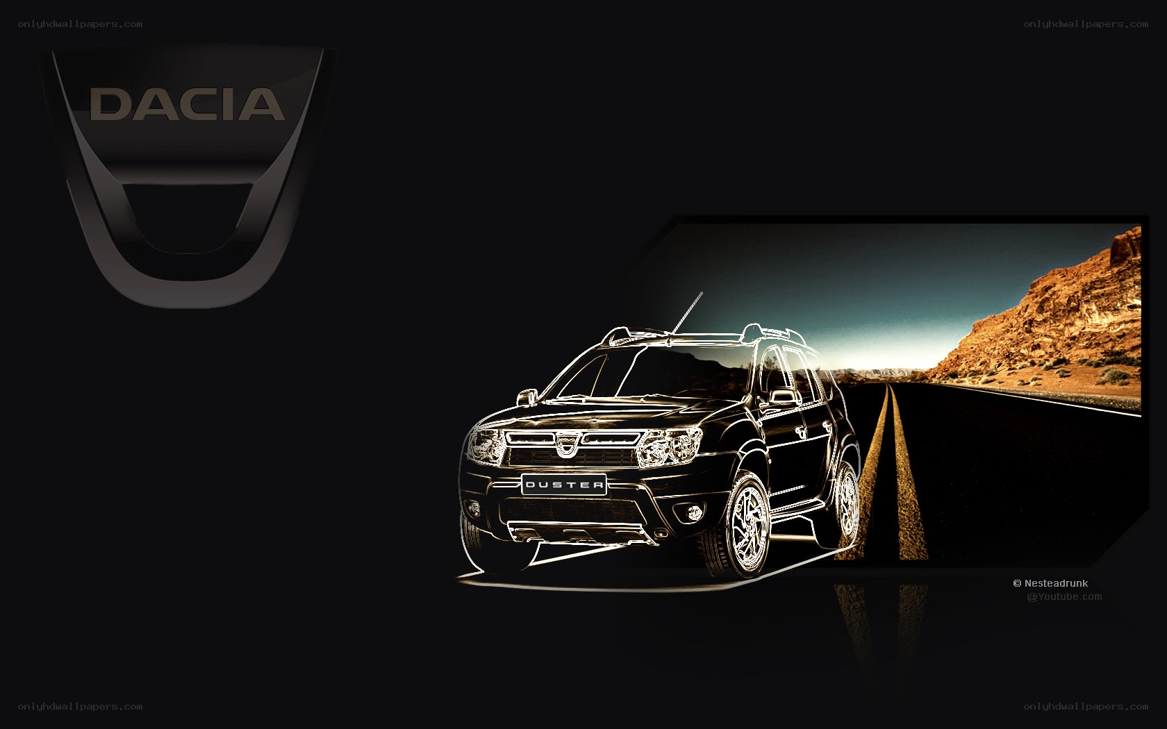 Dacia Duster on desert road